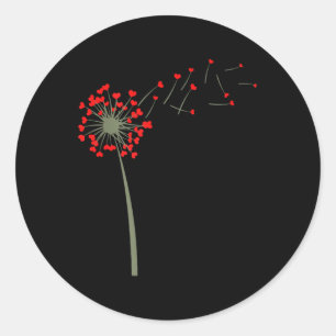Pegatina Redonda Mujeres Día de San Valentín de la flor de Guay Dan