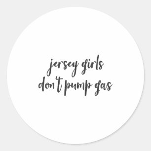 Pegatina Redonda Mujeres Divertidas de Nueva Jersey, Chicas de Jers