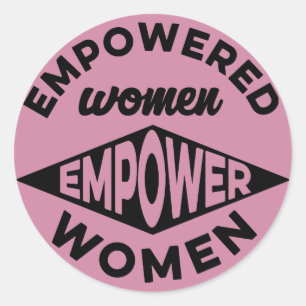 Pegatina Redonda Mujeres empoderadas empoderan a las mujeres