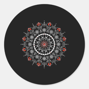 Pegatina Redonda Mujeres Flor Espiritual Hombres Mandala Yoga Medit