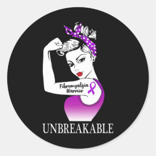 Pegatina Redonda Mujeres fuertes e inquebrantables