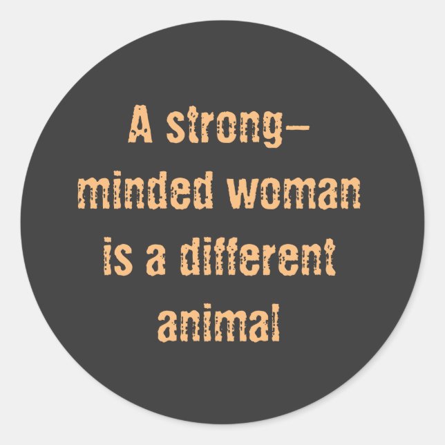 Pegatina Redonda Mujeres fuertes, palabras motivacionales con texto (Anverso)