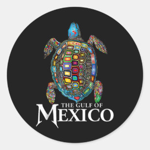 Pegatina Redonda Mujeres Golfo De México Por Siempre Souvenir Mexic