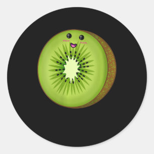 Pegatina Redonda Mujeres Kiwi disfrazan comida Fruta Halloween pere