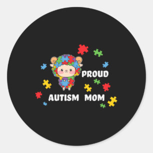 Pegatina Redonda Mujeres Lindas de Conciencia del Autismo - Lam Mam