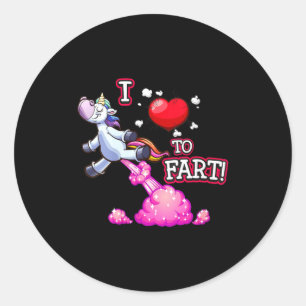 Pegatina Redonda Mujeres Me Encanta Peerse Un Unicornio Amor Peerse