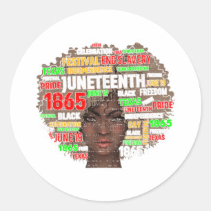 Pegatina Redonda Mujeres negras 18 de junio de 1865 Libertad África
