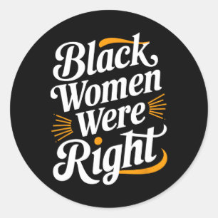 Pegatina Redonda Mujeres negras contrarias a Trump resisten la mani