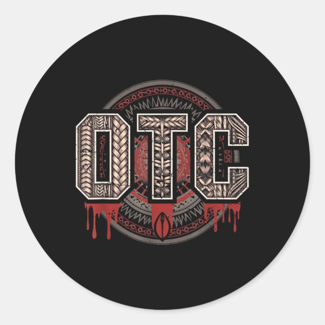 Pegatina Redonda Mujeres Niños Otc Bloodline Lucha contra el ventil (Anverso)