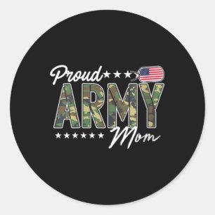 Pegatina Redonda Mujeres Ocp Orgullosas Mamá Del Ejército Por Madre