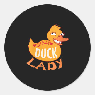 Pegatina Redonda Mujeres Pato Dama Regalo Duckling Y Ducky