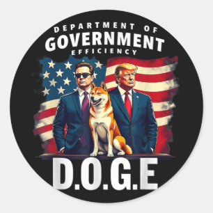 Pegatina Redonda Mujeres Perros Departamento De Gobierno