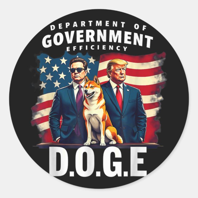 Pegatina Redonda Mujeres Perros Departamento De Gobierno (Anverso)