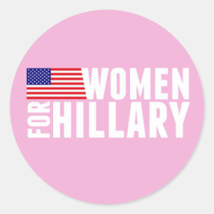 Pegatina Redonda Mujeres por Hillary Pink