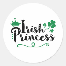 Pegatina Redonda Mujeres princesas irlandesas sembraron el guión de