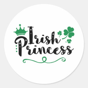 Pegatina Redonda Mujeres princesas irlandesas sembraron el guión de