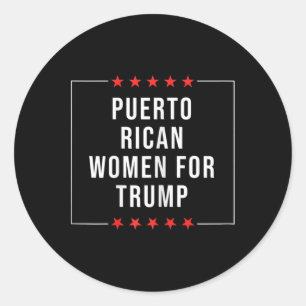 Pegatina Redonda Mujeres Puertorriqueñas Mujeres por Trump