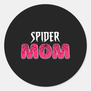 Pegatina Redonda Mujeres Spider Mom Groovy Fiesta de la familia Mam