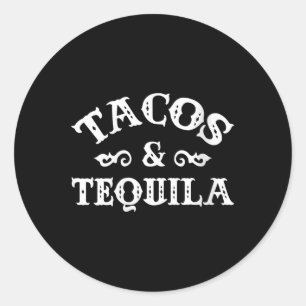 Pegatina Redonda Mujeres Tacos Y Tequila Funny Cinco De Mayo Bache
