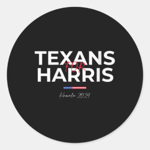 Pegatina Redonda Mujeres Texanas De Kamala Harris 2024 Texans For H
