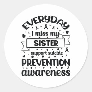 Pegatina Redonda Mujeres Todos Los Días Extraño A Mi Hermana Apoyo 