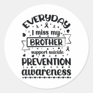 Pegatina Redonda Mujeres Todos Los Días Extraño A Mi Hermano Apoyo 