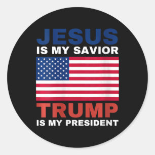 Pegatina Redonda Mujeres Trump Regalos 2020 Jesús es mi salvador Tr