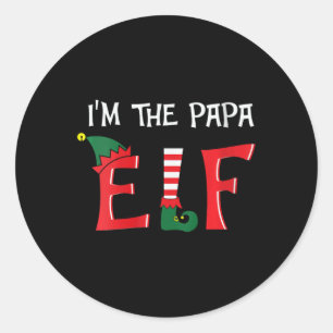 Pegatina Redonda Mujeres Yo soy El Papa Elf Navidades Diversión Nav