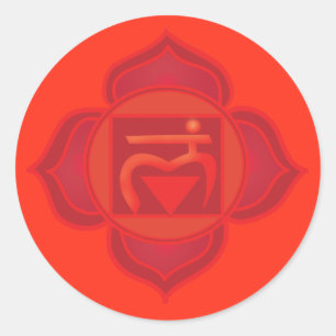 Pegatina Redonda Muladhara chakra Classic Round Pegatina, brillante