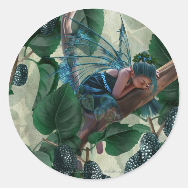 Pegatina Redonda Mulberry Fairy (Anverso)