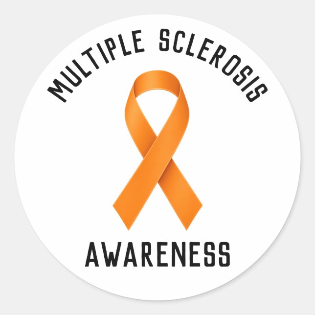Pegatina Redonda Multiple Sclerosis Awareness Round Car Magnet  (Anverso)