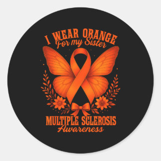 Pegatina Redonda Multiple Sclerosis Ms Awareness I Wear Orange For