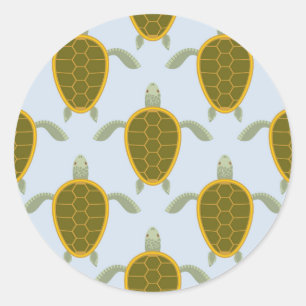 Pegatina Redonda Multitud del modelo de las tortugas de mar