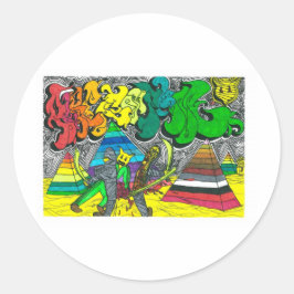 Pegatina Redonda Mummias de corte porcentual