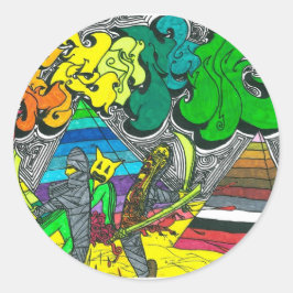 Pegatina Redonda Mummias de corte porcentual