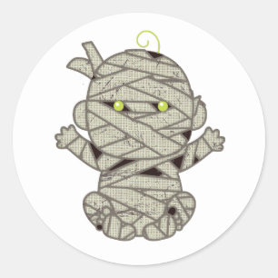 Pegatina Redonda Mummy Baby Eyes Green ID683
