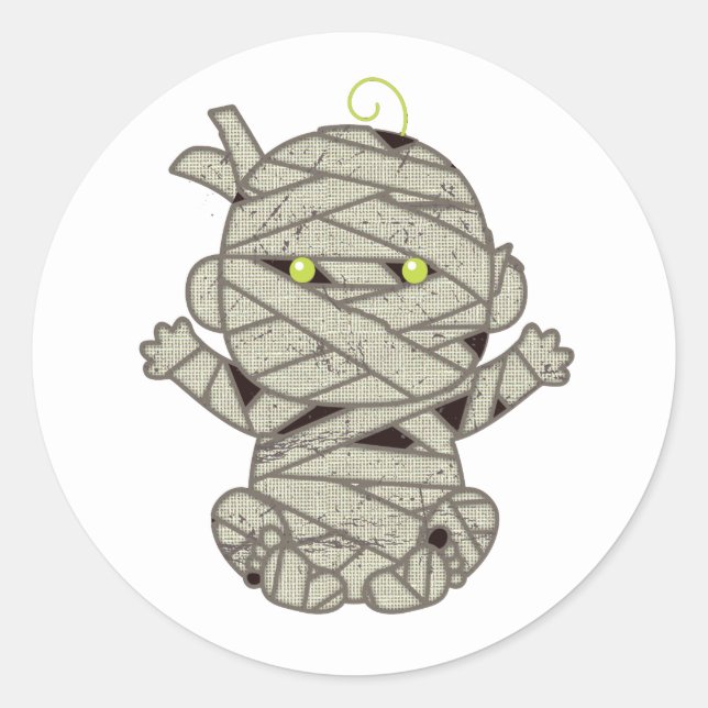 Pegatina Redonda Mummy Baby Eyes Green ID683 (Anverso)