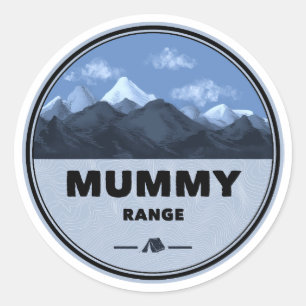 Pegatina Redonda Mummy Mountain Range Colorado Camping