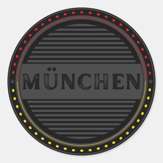 Pegatina Redonda München City Pride Emblem – German Identity (Anverso)