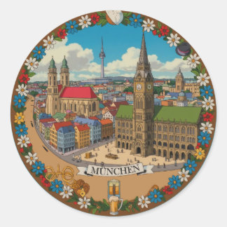 Pegatina Redonda Munchen Munich Deutchland