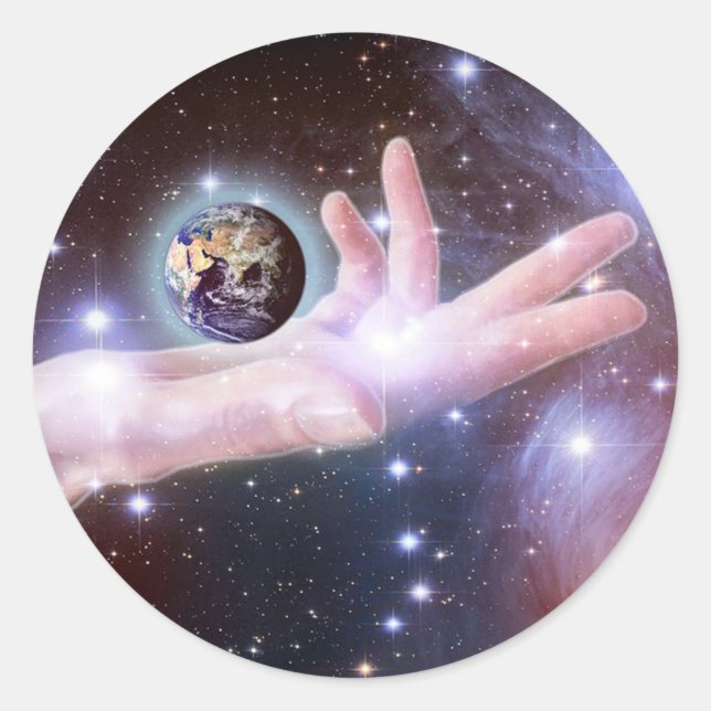 Pegatina Redonda Mundo (Anverso)