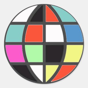 Pegatina Redonda mundo colorido