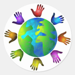 Pegatina Redonda Mundo diverso