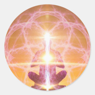 Pegatina Redonda Mundos externos de los mundos internos - Kundalini