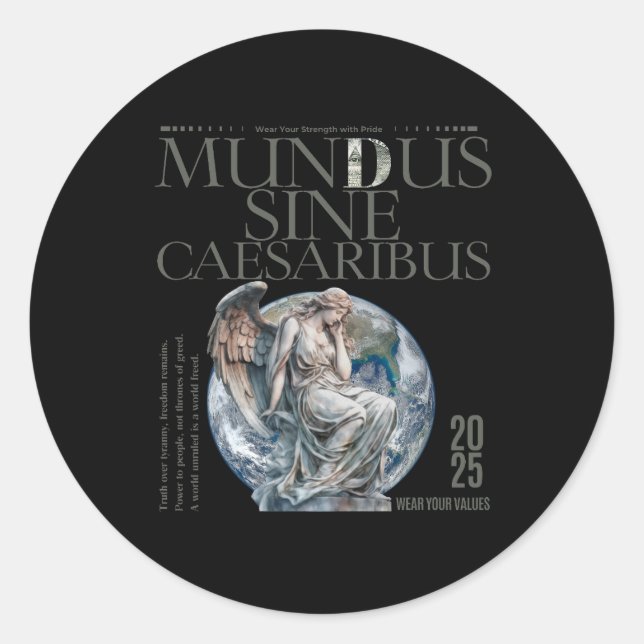Pegatina redonda Mundus Sine Caesaribus (Anverso)