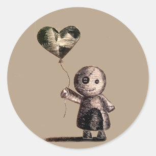 Pegatina Redonda Muñeca VooDoo en Pegatinas de amor