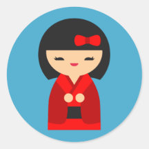 Muñecas japonesas rojas kokeshi