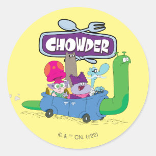 Pegatina Redonda Mung, Chowder, Shnitzel y trufas en caracol