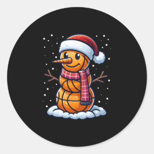 Pegatina Redonda Muniñeco de nieve de Navidad divertido Santa Esque