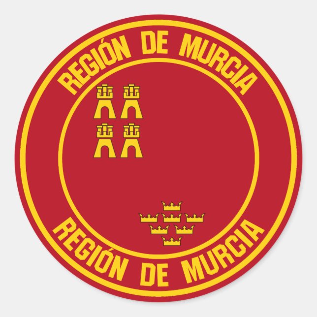 Pegatina Redonda Murcia Round Emblem (Anverso)